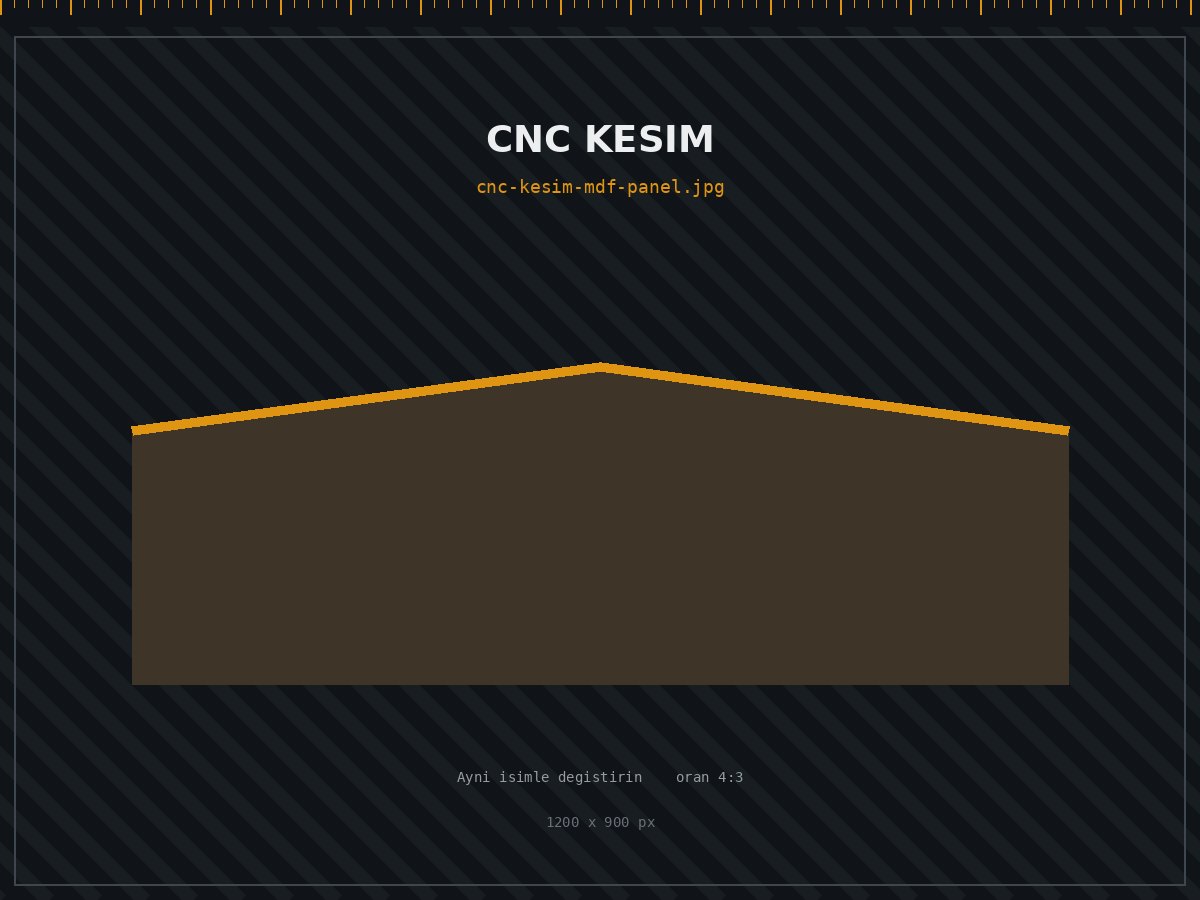 CNC makinesinde kesilen MDF panel parçaları